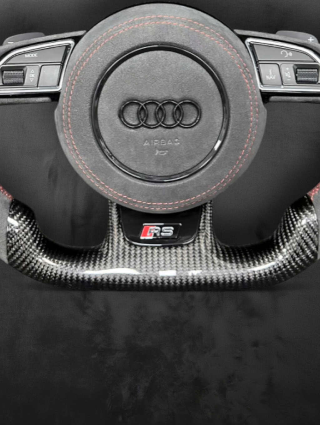 Custom Audi Alcantara/Carbon Steering Wheel – German stripe