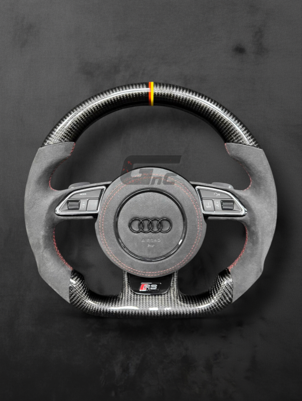 Custom Audi Alcantara/Carbon Steering Wheel – German stripe