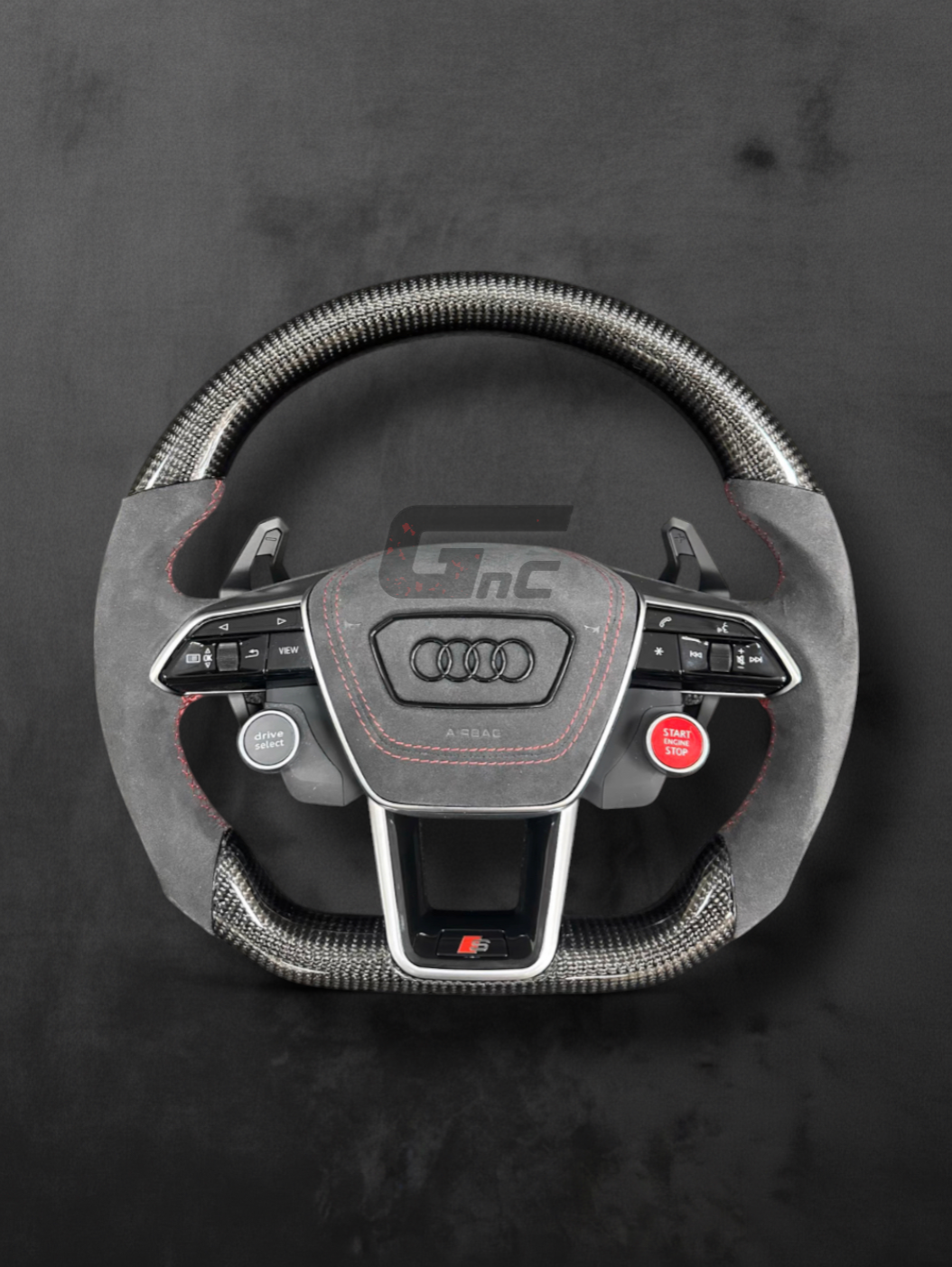 Custom Carbon & Alcantara Audi Steering Wheel – R8 buttons Edition