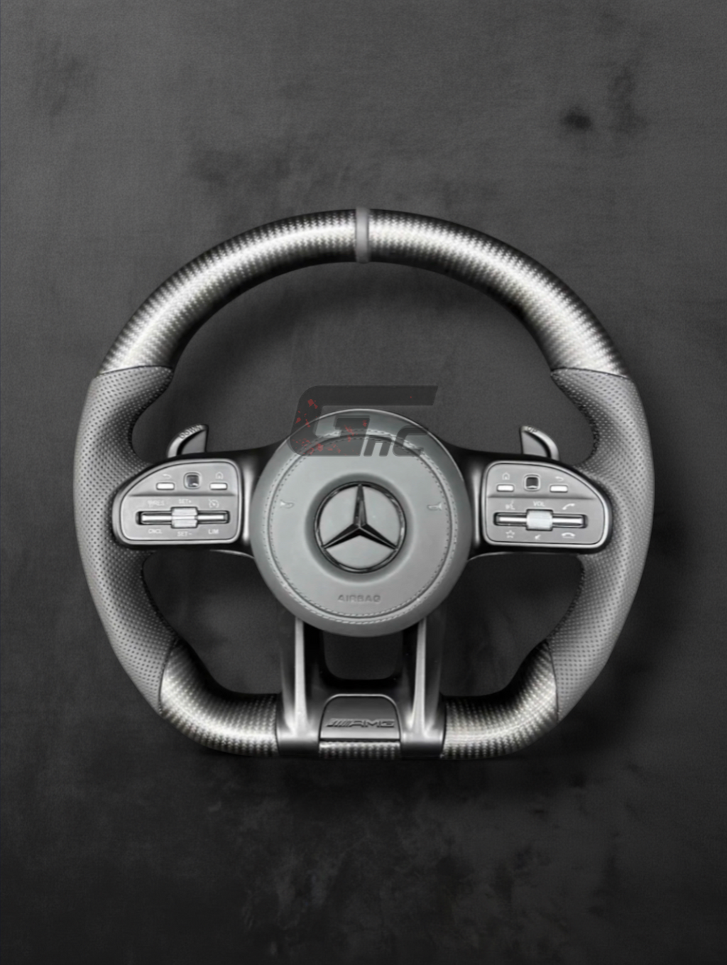 Custom AMG Matte Carbon fiber Steering Wheel – Grey Edition