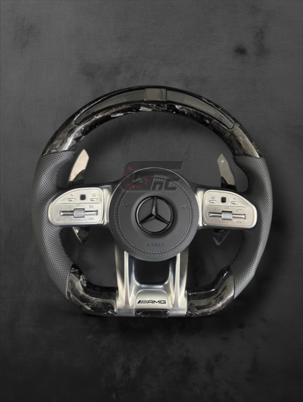 Custom AMG Forged Carbon performance Steering Wheel — LED Display