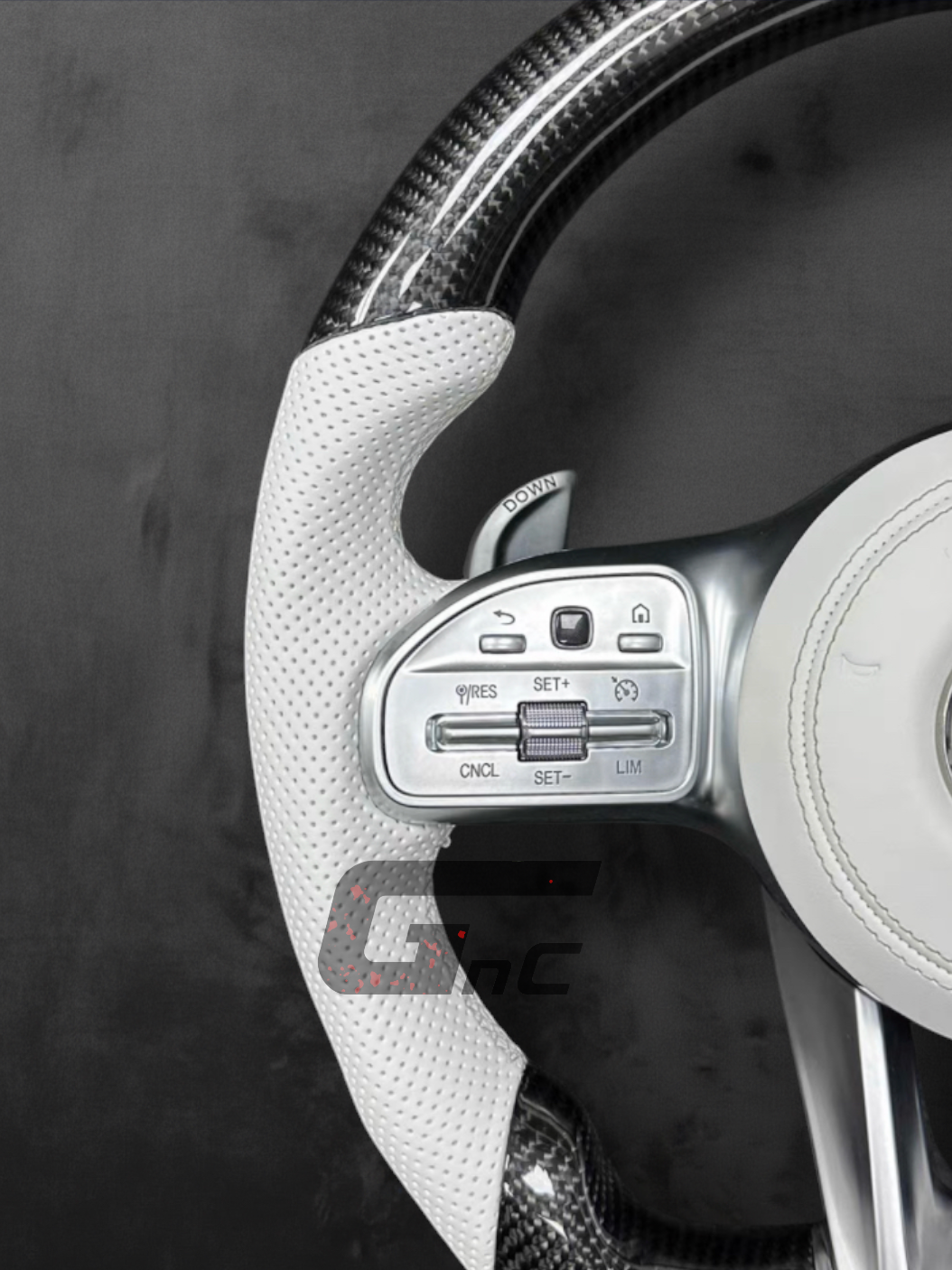 Custom AMG Sport Carbon Wheel — Gloss Black with white details