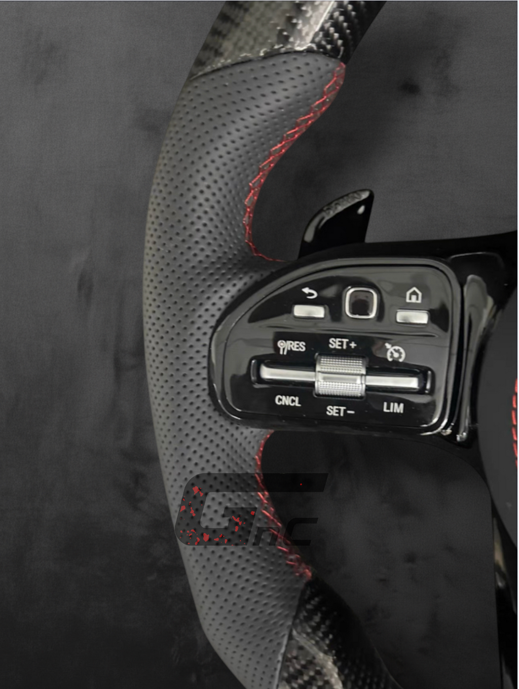 Custom AMG Sport Carbon Wheel — Gloss Black with Red Details