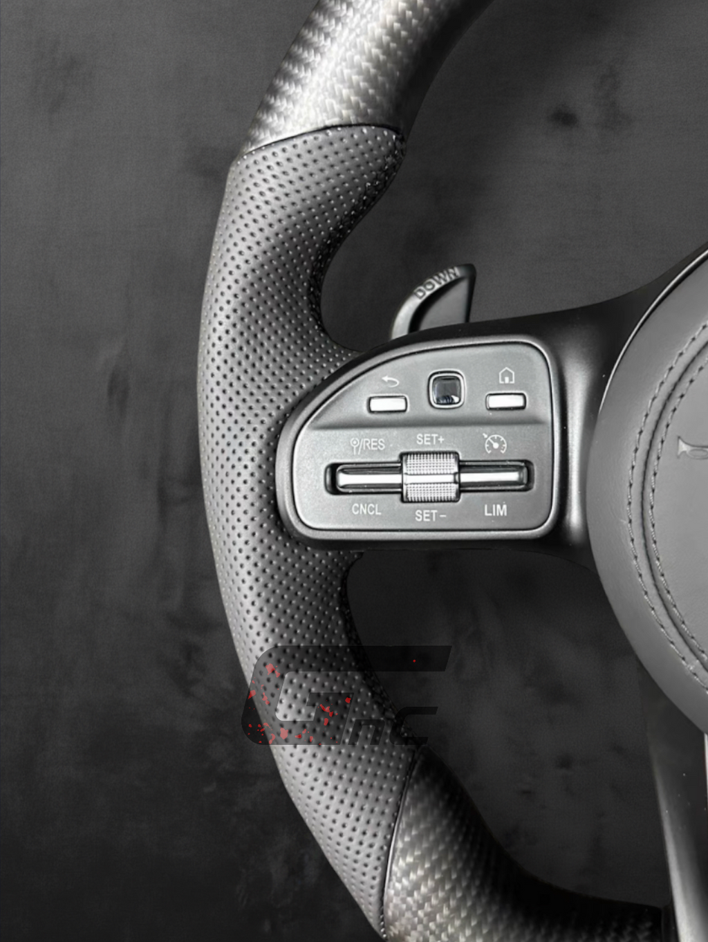 Custom AMG Matte Carbon fiber Steering Wheel – Grey Edition