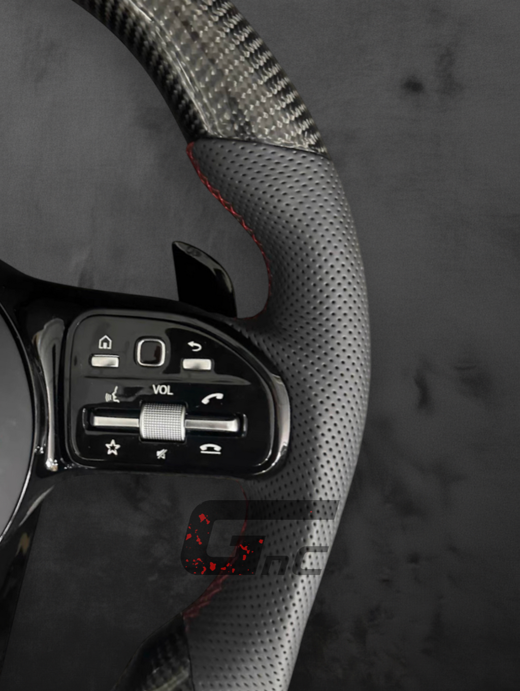 Custom AMG Sport Carbon Wheel — Gloss Black with Red Details