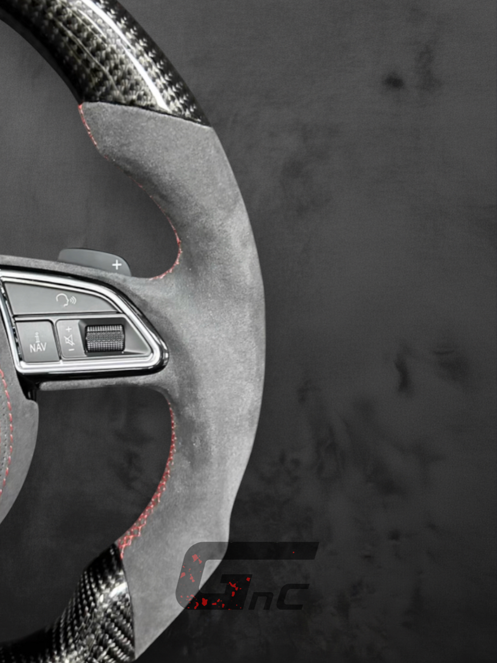 Custom Audi Alcantara/Carbon Steering Wheel – German stripe