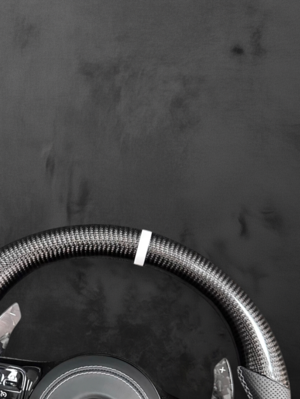 Custom AMG Carbon Performance Steering Wheel — White Stripe Edition