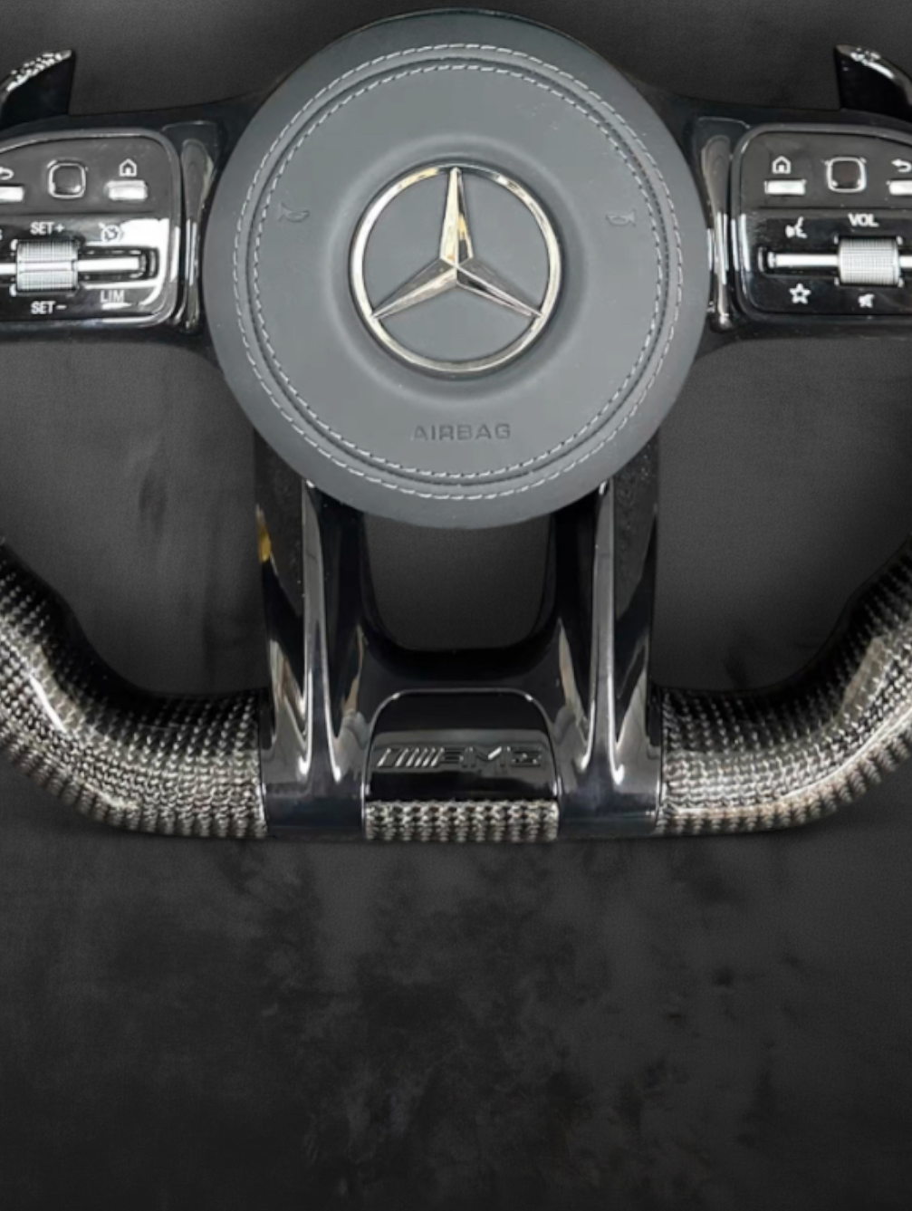 Custom AMG Carbon Performance Steering Wheel — LED Display